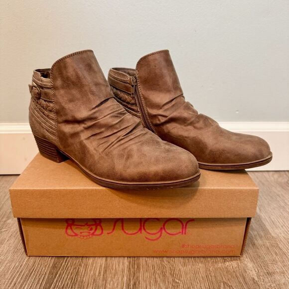 Sugar Tali Faux Suede Ankle Boots - Picture 1 of 7
